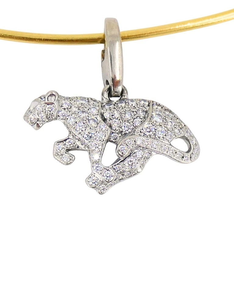 Vintage Cartier Panthere Collar Necklace Diamond Charm - 9