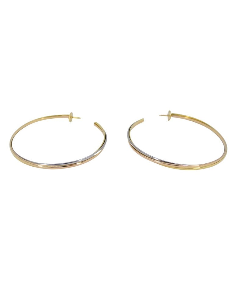 Cartier Trinity Hoop Earrings Tri-Color Gold - 3