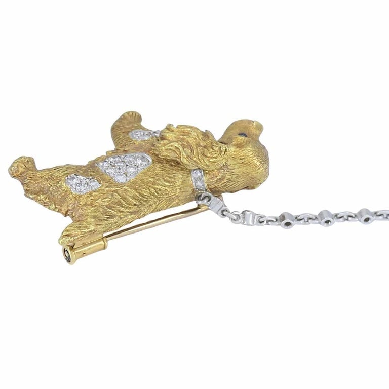 Vintage Asprey London 18k Gold Diamond Sapphire Cocker Spaniel Dog Brooch - 9