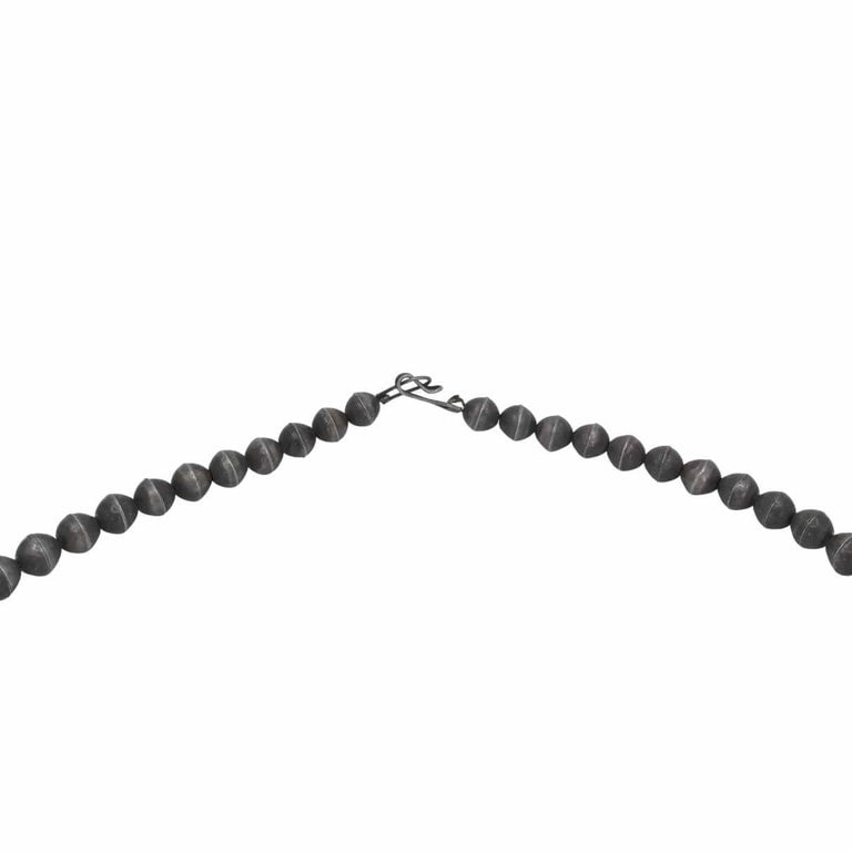 Navajo Sterling Silver Turquoise Squash Blossom Necklace - 6