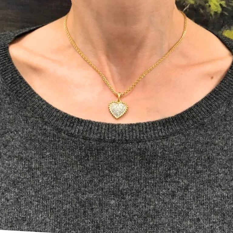 Van Cleef & Arpels Diamond Heart Pendant Necklace Gold Platinum Certificate of A - 2