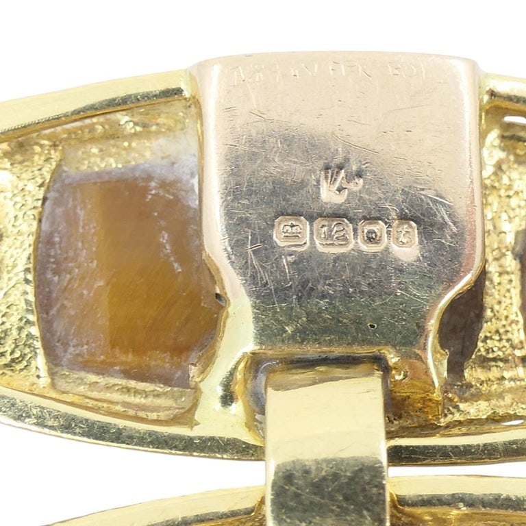 Vintage Kutchinsky Tigerâ€™s Eye Bracelet 18k Gold - 8