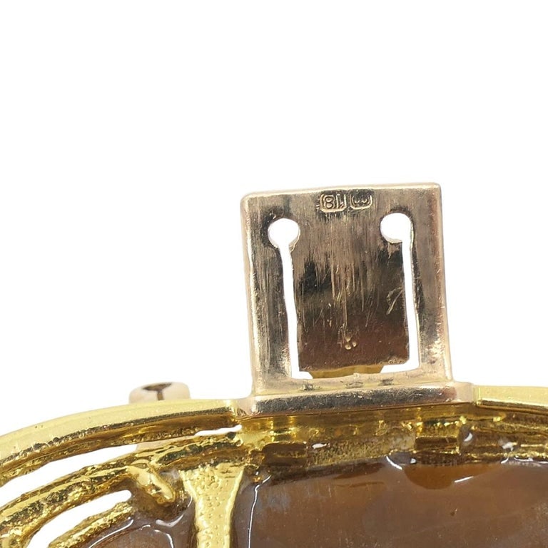 Vintage Kutchinsky Tigerâ€™s Eye Bracelet 18k Gold - 9