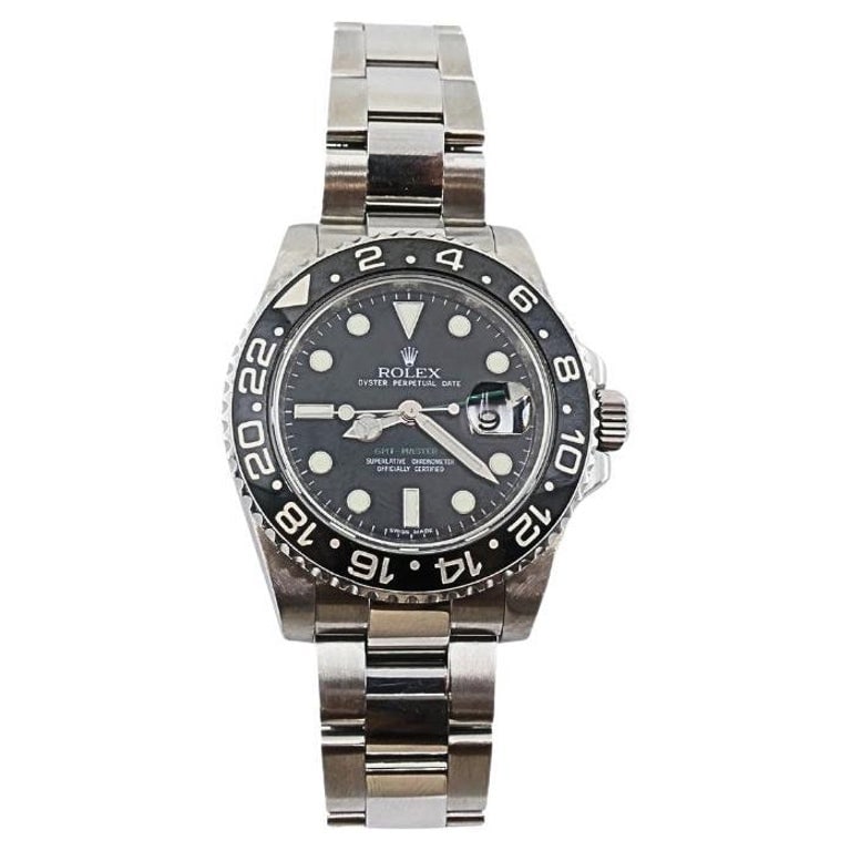 Rolex Stainless Steel GMTâ€‘Master II 40mm Menâ€™s Automatic: Product details: This Rolex stainless steel GMTâ€‘Master II wristwatch offers classic sportâ€‘luxury styling with a robust automatic movement and dualâ€