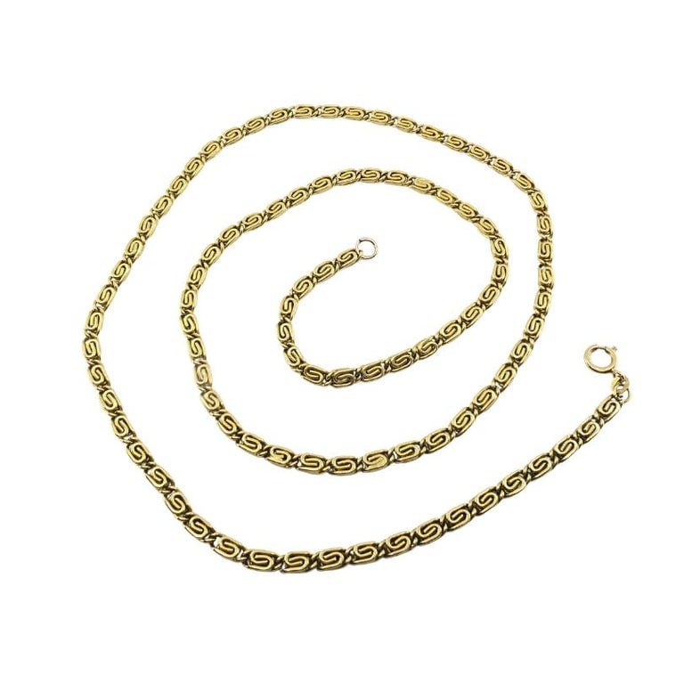 Vintage 18k Gold S-Link Chain Necklace - 4