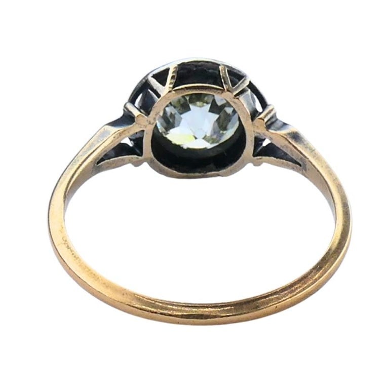 Victorian Engagement Ring 14k Gold Silver Old Mine Cut Diamond - 10