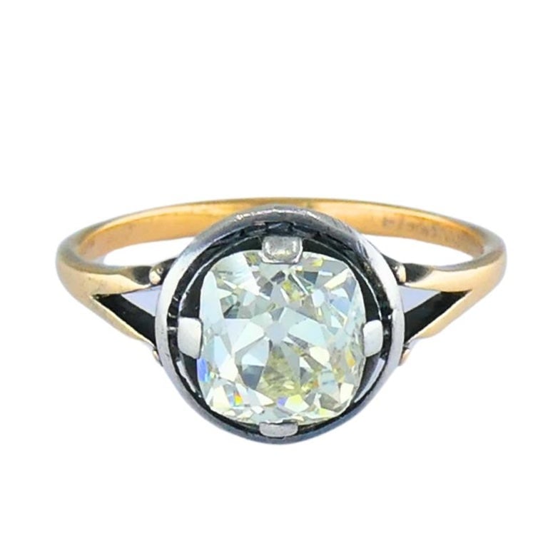 Victorian Engagement Ring 14k Gold Silver Old Mine Cut Diamond - 5