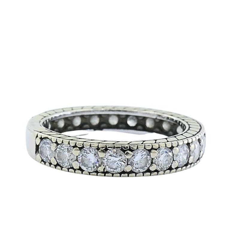 18k White Gold Diamond Eternity Band Ring - 3