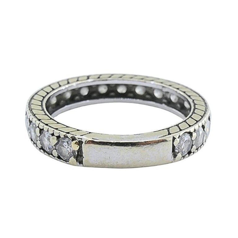 18k White Gold Diamond Eternity Band Ring - 6