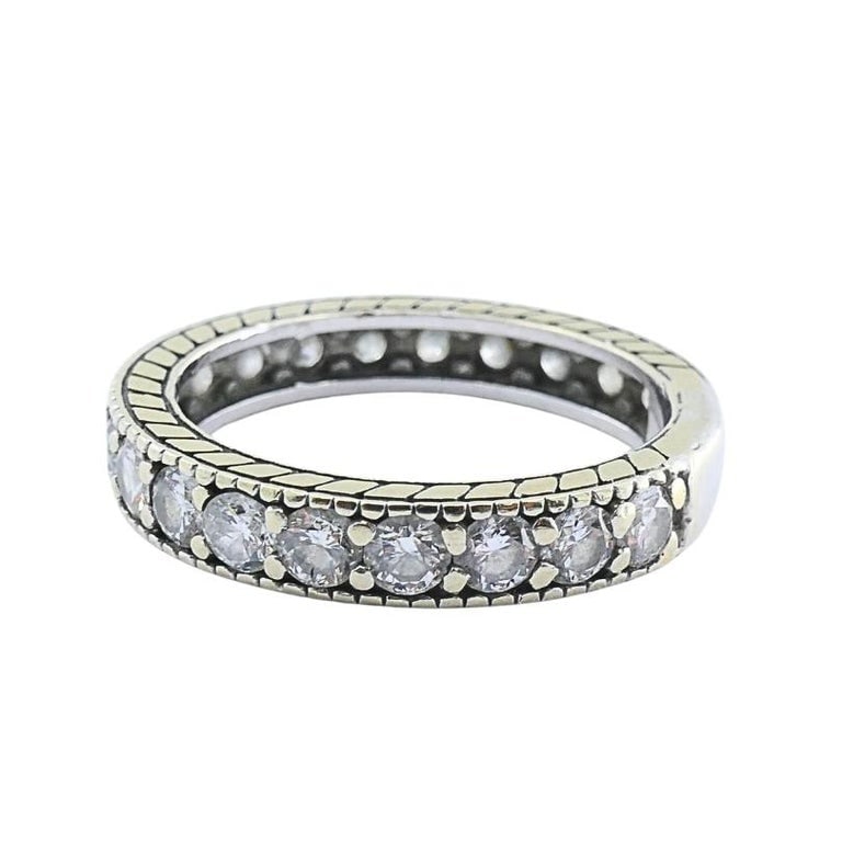 18k White Gold Diamond Eternity Band Ring - 7