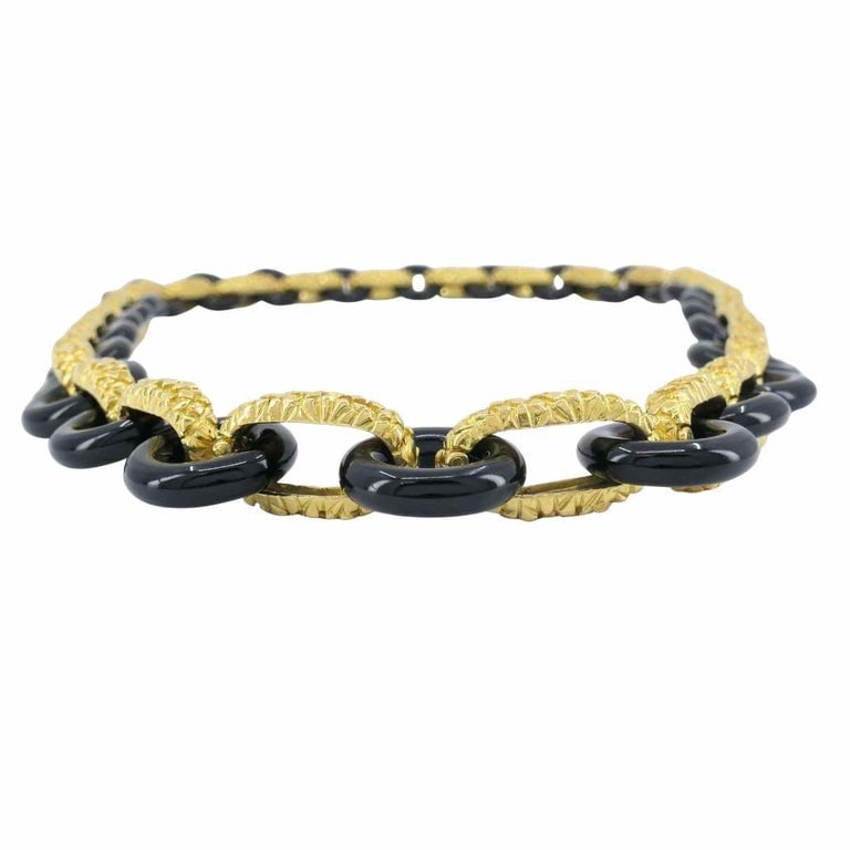 Vintage Tiffany & Co. 18k Gold Onyx Necklace - 5