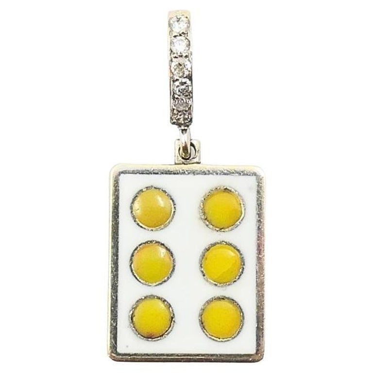 Vintage 12k Gold Domino Six Charm PavÃ© Diamond Bail (1 of 6)