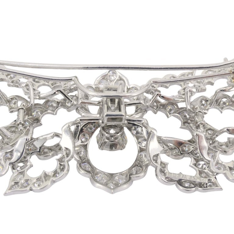 David Webb Diamond Platinum Brooch Floral Design - 5