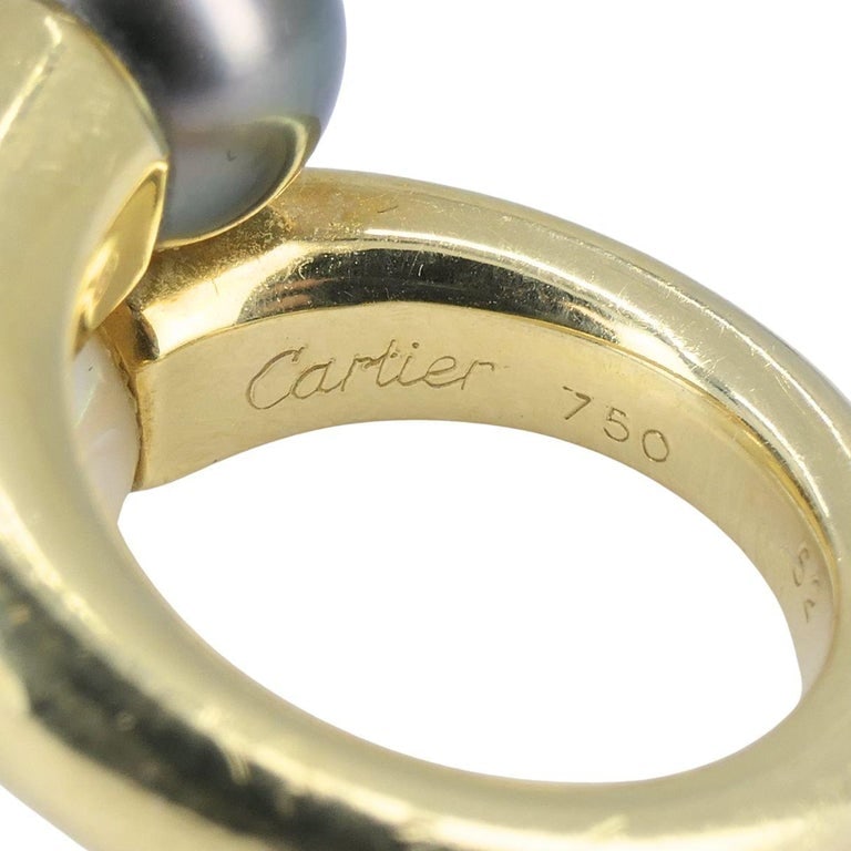 Vintage Cartier Toi et Moi 18k Gold Pearl Bypass Ring - 10