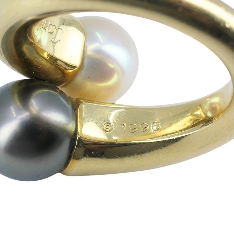 Vintage Cartier Toi et Moi 18k Gold Pearl Bypass Ring - 11
