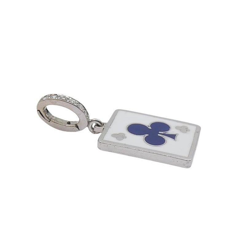 Vintage 12k Gold Playing Card Club Charm PavÃ© Diamond Bail - 4