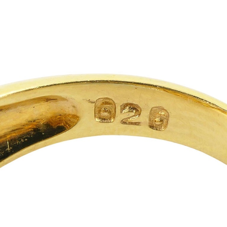 Vintage French 18k Gold Diamond Citrine Ring - 10