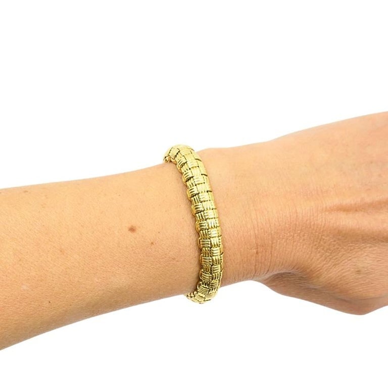 Vintage Cartier Paris 18k Gold Retro Grid Link Bracelet, 1950s-1970s - 2