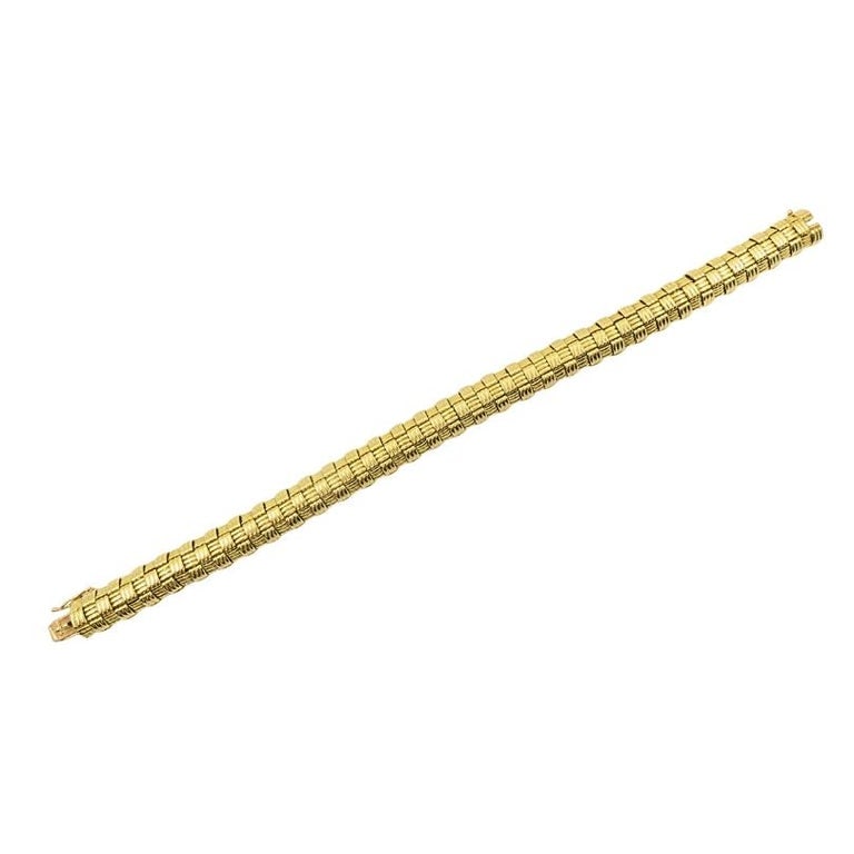 Vintage Cartier Paris 18k Gold Retro Grid Link Bracelet, 1950s-1970s - 4