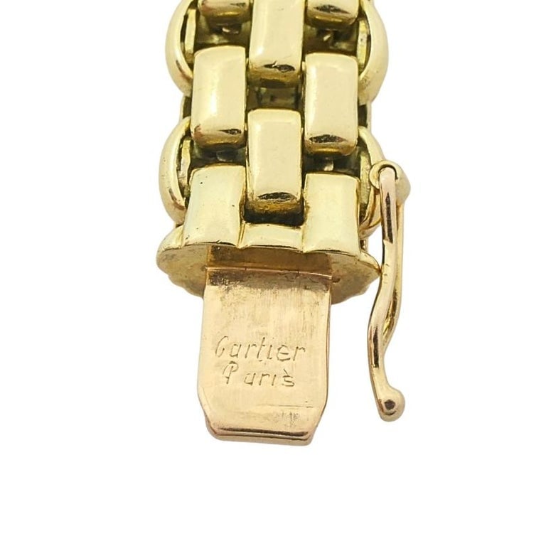 Vintage Cartier Paris 18k Gold Retro Grid Link Bracelet, 1950s-1970s - 9