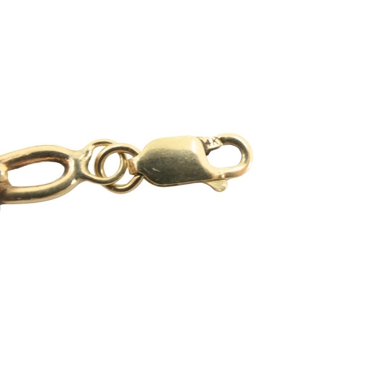 Vintage 14k Gold Nautical Chain Necklace Mariner Link Design - 7