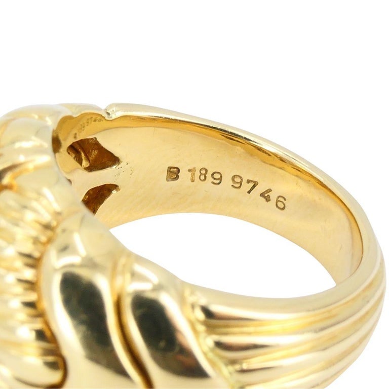 Vintage Boucheron 18k Gold Diamond Dome Ring - 6