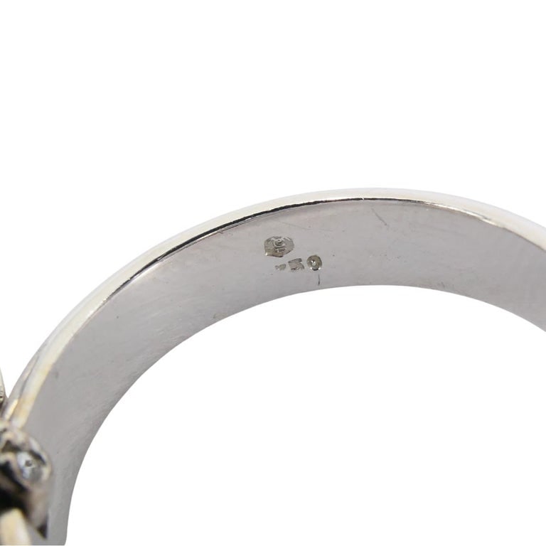 Carrera y Carrera 18k White Gold Double Ring Diamond Floral Design - 10