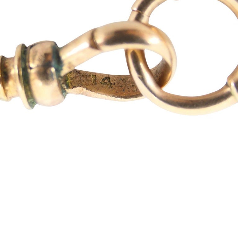 Vintage 14k Rose Gold Platinum Watch Chain Necklace - 5
