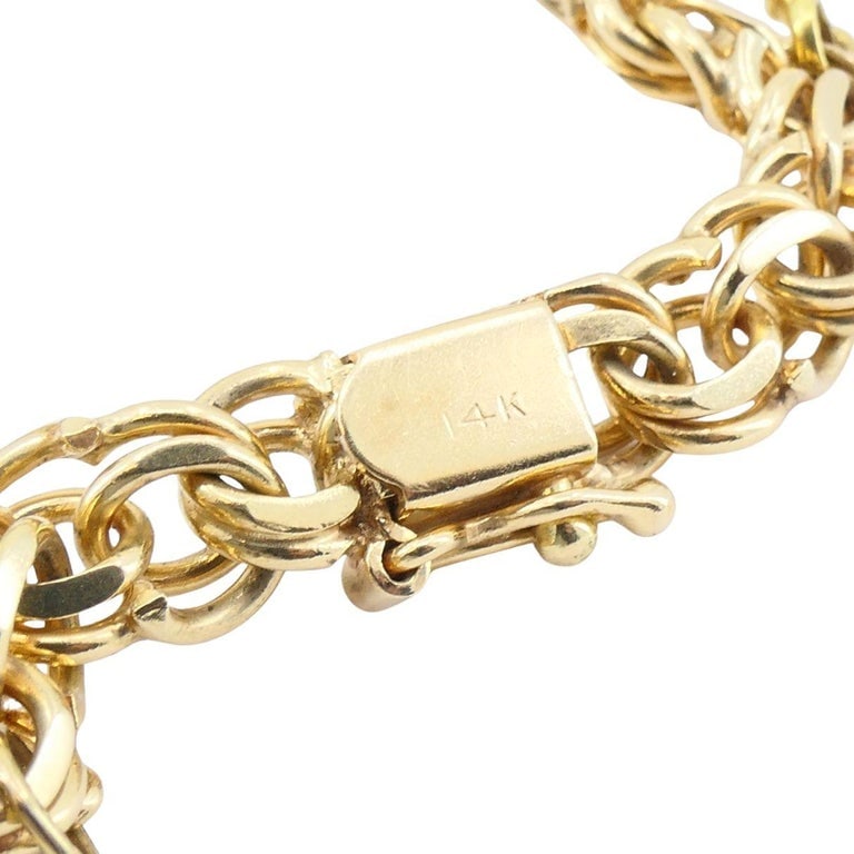 Vintage 14k 18k Gold Charm Bracelet - 11