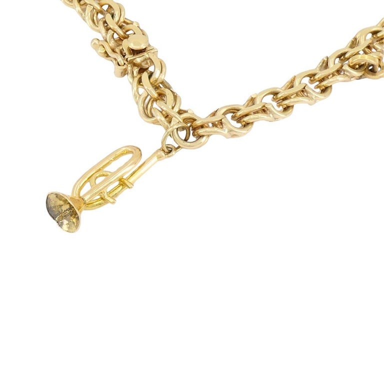 Vintage 14k 18k Gold Charm Bracelet - 6