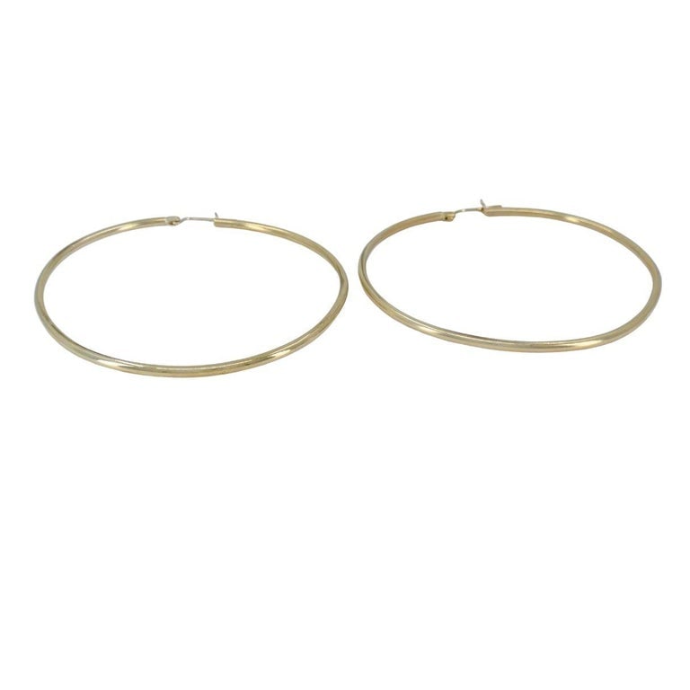 14k Gold Large Hoop Earrings - 6