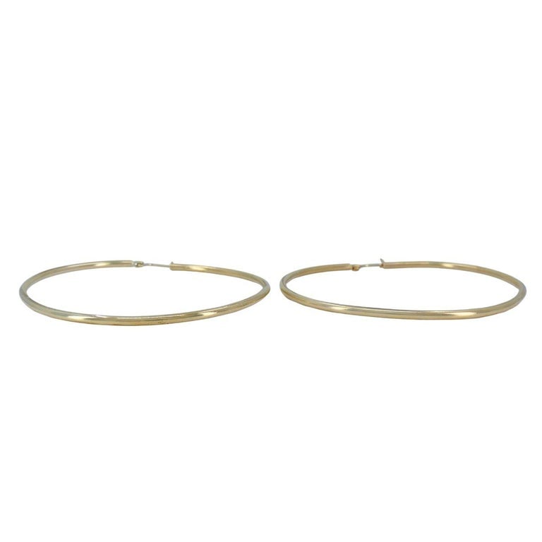 14k Gold Large Hoop Earrings - 7
