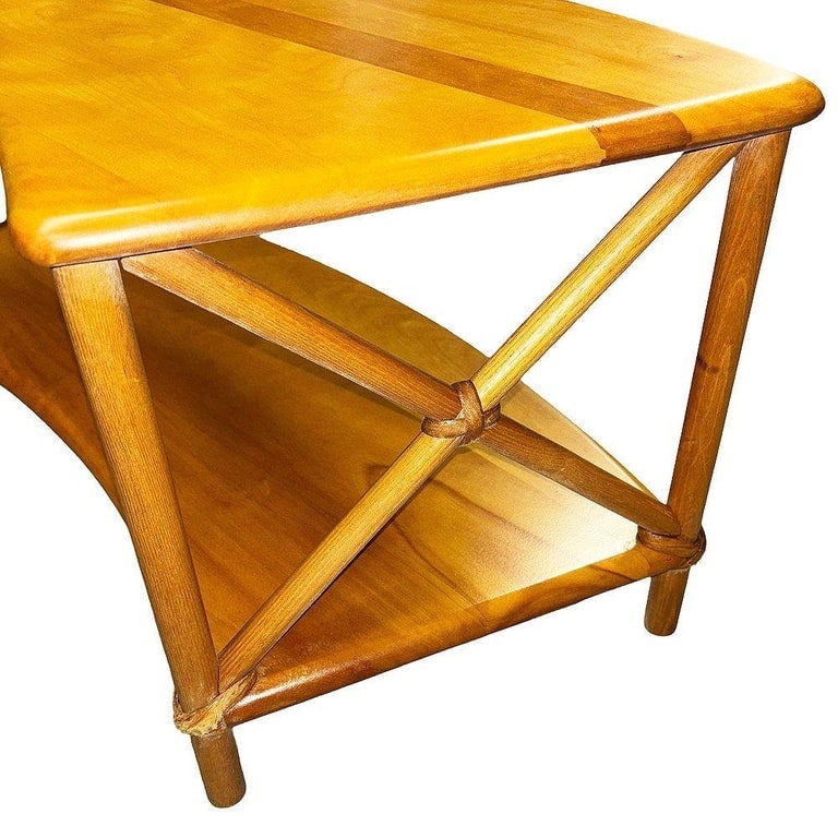 Rare Mid-century 2 Tier Carved Birch Coffee Table by Heywood Wakefield - 4