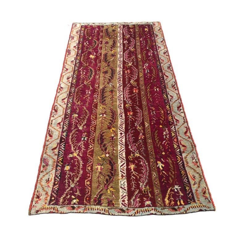 Handknotted 7' Foot Turkish Mudjur Carpet Wool Rug - 3