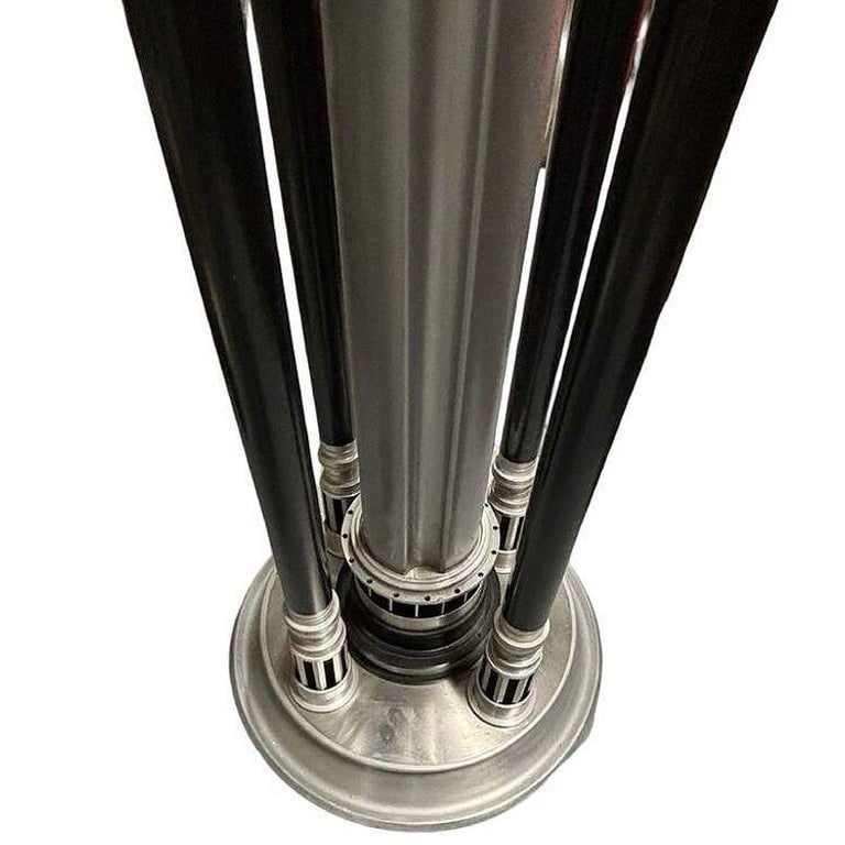 Large 6-Foot Art Deco Revival Machine Age Torchiere Floor Lamp - 6