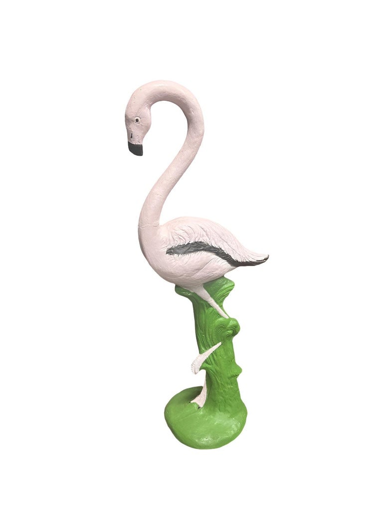 Restored Vintage Life Size Pink Flamingo Statues - Full Size Pair - 2