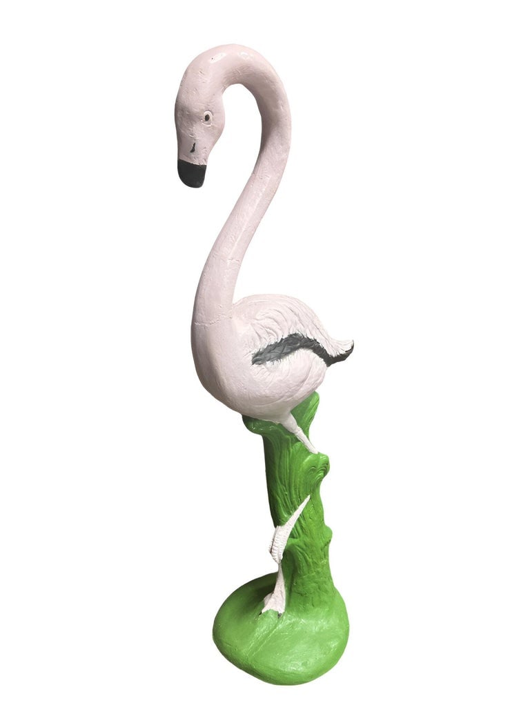 Restored Vintage Life Size Pink Flamingo Statues - Full Size Pair - 3