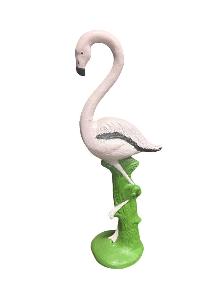 Restored Vintage Life Size Pink Flamingo Statues - Full Size Pair - 4