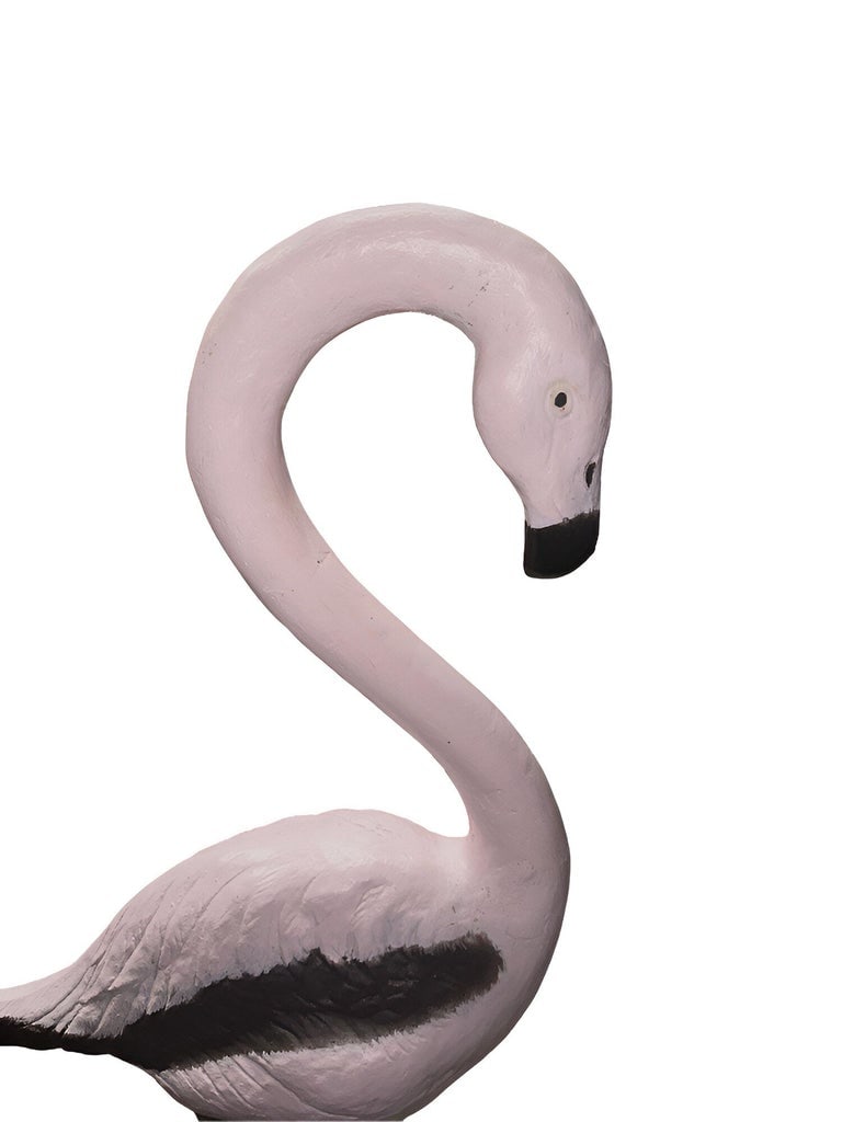 Restored Vintage Life Size Pink Flamingo Statues - Full Size Pair - 6