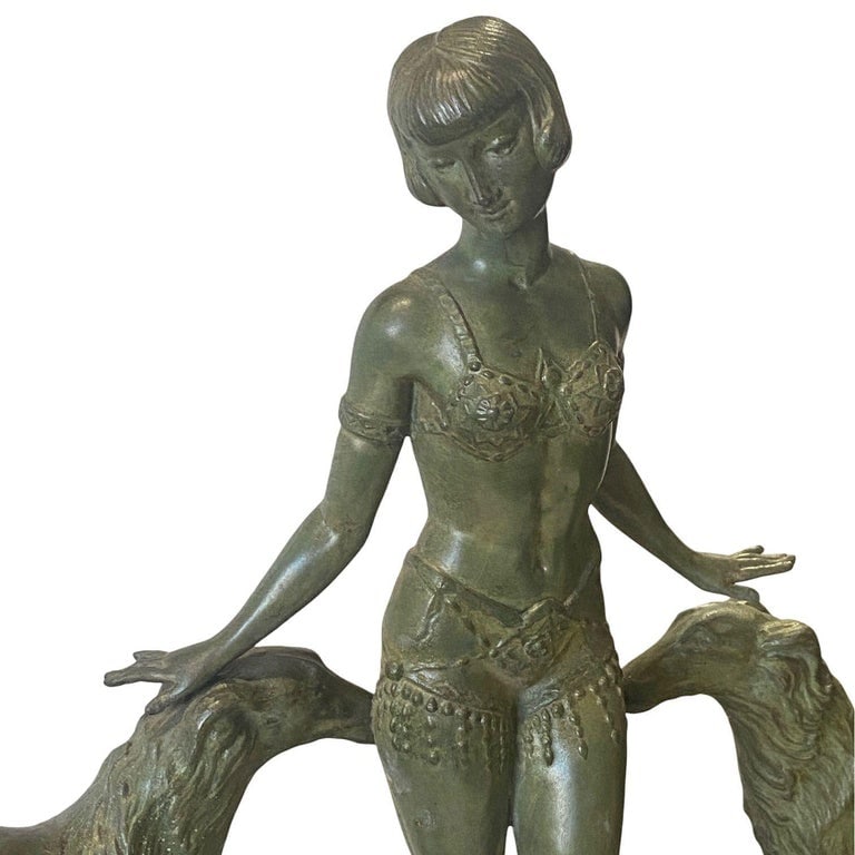 Art Deco Light-up Flapper Bronze Patina Sculpture by Enrique Molins-Balleste - 10