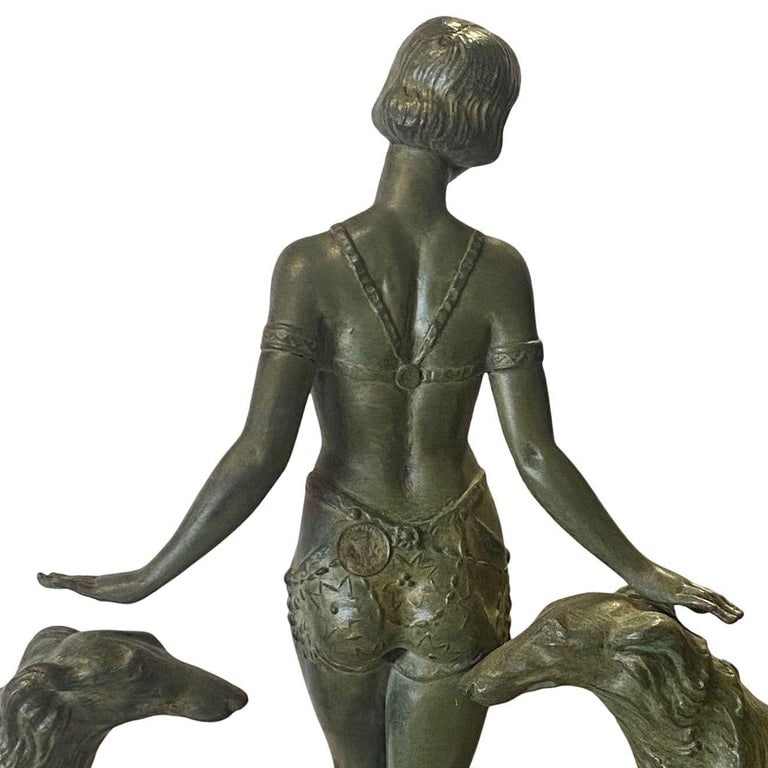 Art Deco Light-up Flapper Bronze Patina Sculpture by Enrique Molins-Balleste - 11