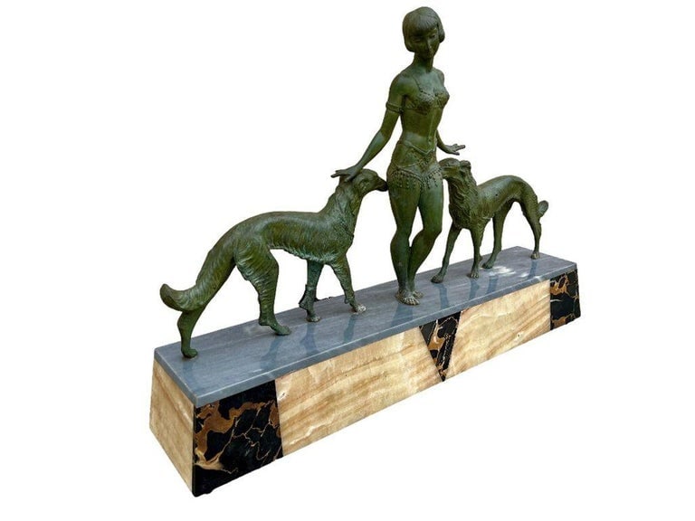 Art Deco Light-up Flapper Bronze Patina Sculpture by Enrique Molins-Balleste - 6