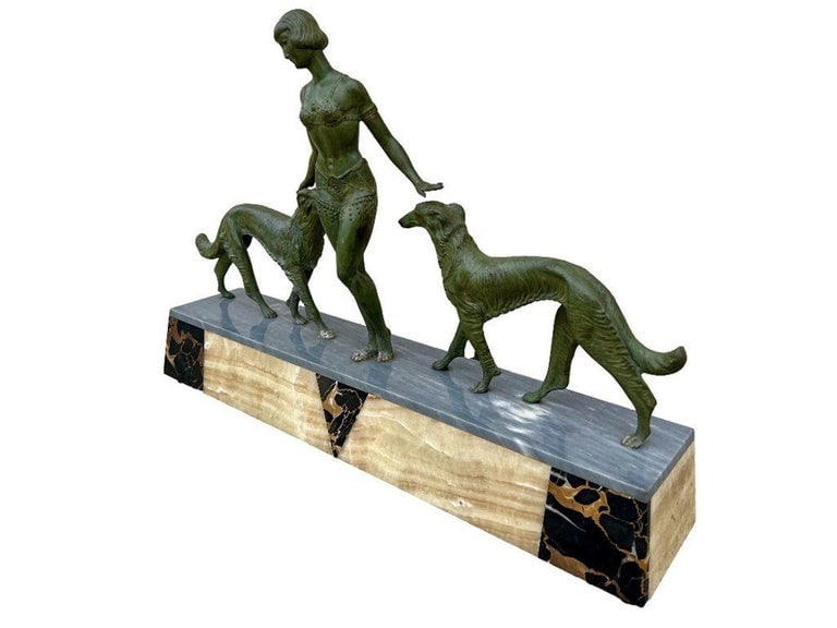 Art Deco Light-up Flapper Bronze Patina Sculpture by Enrique Molins-Balleste - 7