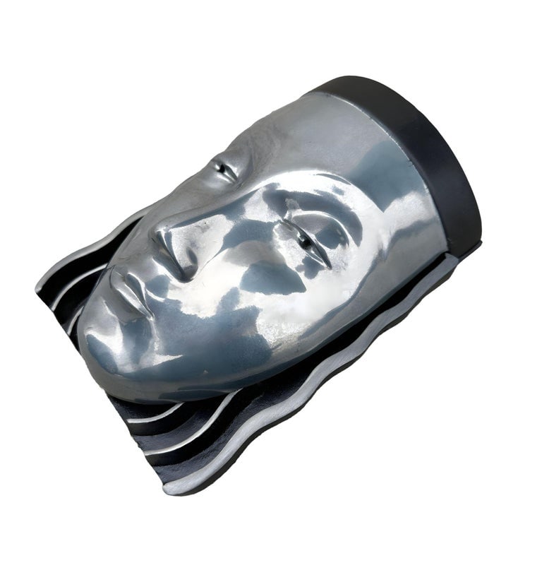Art Deco Style Female Face Mask Wall Sconce - 4