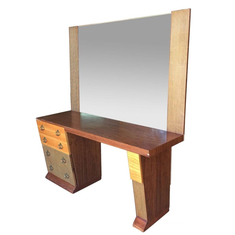 Asymmetrical Midcentury Bedroom Set, Vanity - 4