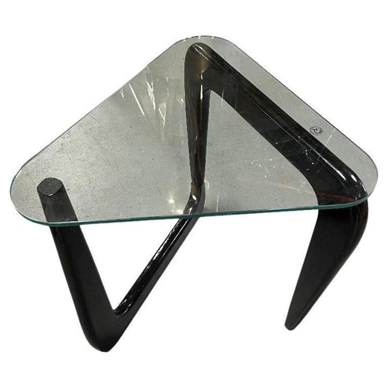 Noguchi Style Triangle Glass Top Wide Side Table (1 of 6)