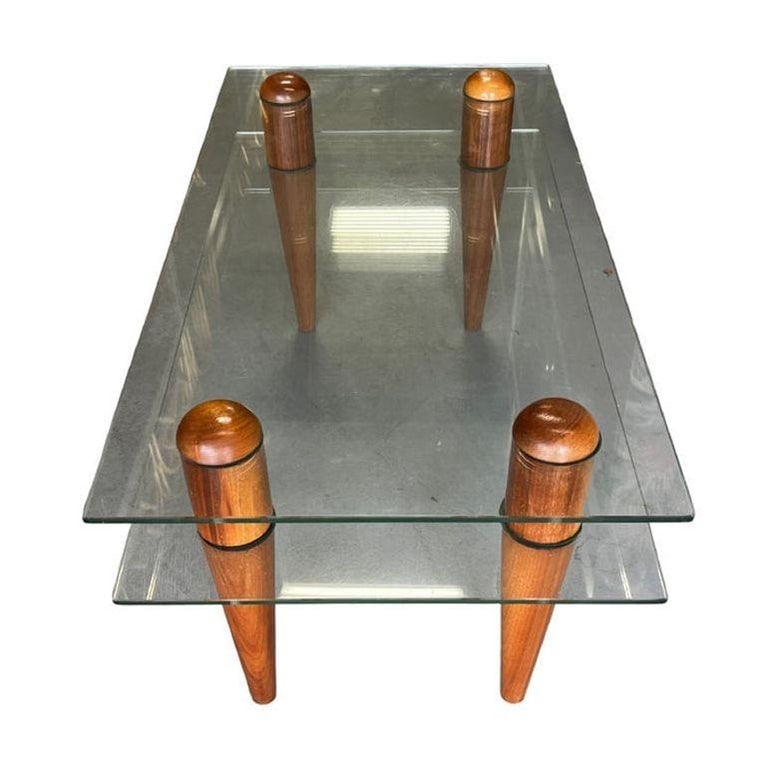 Gilbert Rohde Floating Glass Walnut Coffee Table - 2