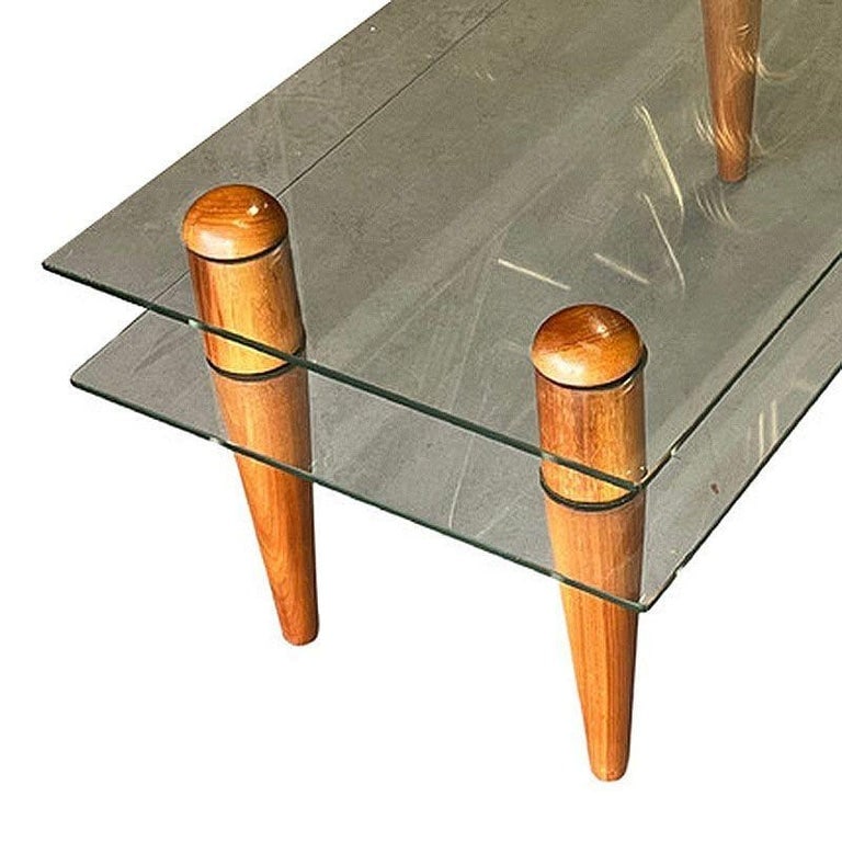 Gilbert Rohde Floating Glass Walnut Coffee Table - 6