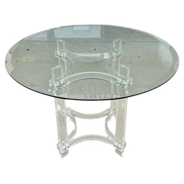 Mid-century Lucite & Glass Round Dining Table by Charles Hollis Jones (1 of 6)