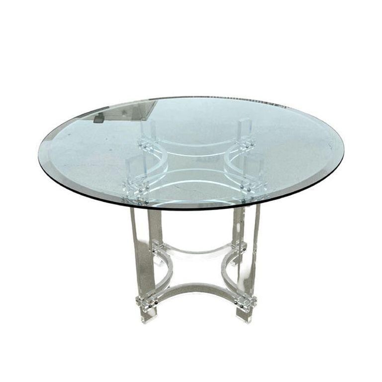 Mid-century Lucite & Glass Round Dining Table by Charles Hollis Jones - 2